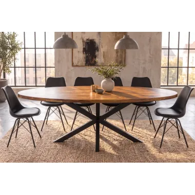 Invicta GALAXIE Oval Stół do jadalni sheesham naturalny brąz 240 x 77 x 110cm / 48199