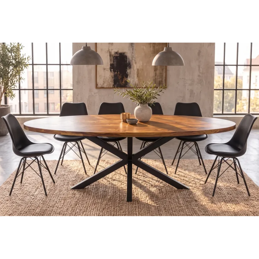 Invicta GALAXIE Oval Stół do jadalni sheesham naturalny brąz 240 x 77 x 110cm / 48199