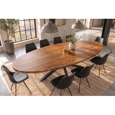 Invicta GALAXIE Oval Stół do jadalni sheesham naturalny brąz 240 x 77 x 110cm / 48199