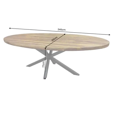 Invicta GALAXIE Oval Stół do jadalni sheesham naturalny brąz 240 x 77 x 110cm / 48199