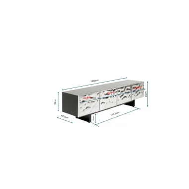 Kare Szafka TV CALDERA chrome 180 x 30 x 40cm / 70129