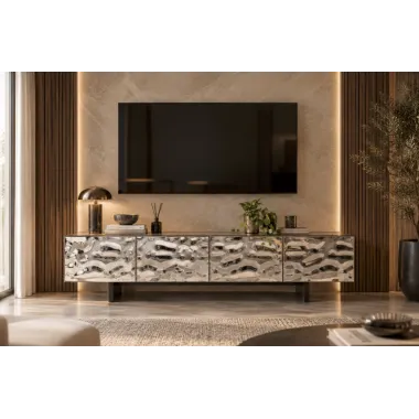Kare Szafka TV CALDERA chrome 180 x 30 x 40cm / 70129