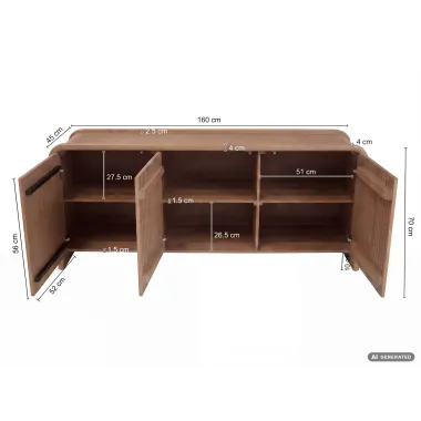 Wohnling Komoda LUNARA naturalne mango 160 x 70 x 45cm / WL7.920