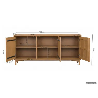 Wohnling Komoda SORENTO naturalne mango 160 x 70 x 45cm / WL7.919