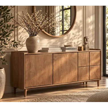 Wohnling Komoda SORENTO naturalne mango 160 x 70 x 45cm / WL7.919