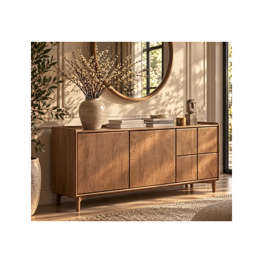 Wohnling Komoda SORENTO naturalne mango 160 x 70 x 45cm / WL7.919