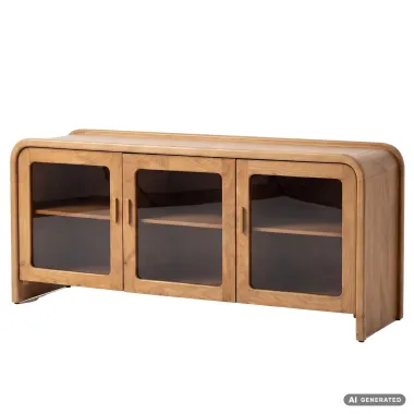 Wohnling Komoda LUNARA GLASS naturalne mango 160 x 70 x 45cm / WL7.913