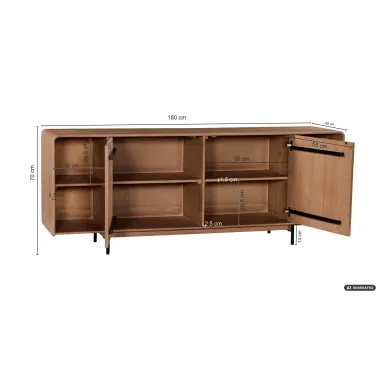 Wohnling Komoda LUNARA DUE naturalne mango 180 x 70 x 45cm / WL7.915