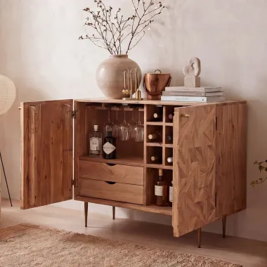 Wohnling Komoda na wino MYSTIC LIVING akacja 90 x 78 x 45cm / WL7.441