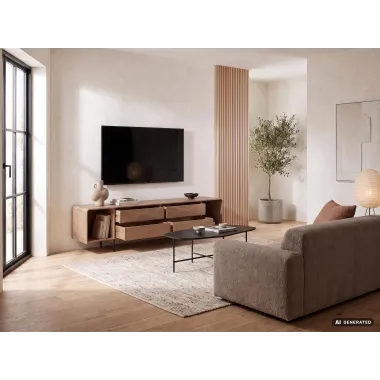 Wohnling Szafka TV LUNARA DUE naturalne mango 180 x 47 x 40cm / WL7.916