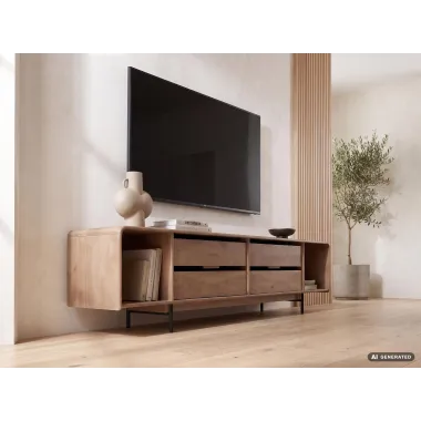 Wohnling Szafka TV LUNARA DUE naturalne mango 180 x 47 x 40cm / WL7.916