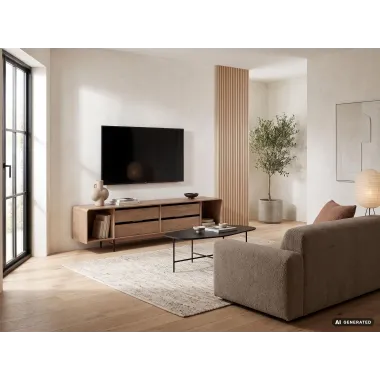 Wohnling Szafka TV LUNARA DUE naturalne mango 180 x 47 x 40cm / WL7.916