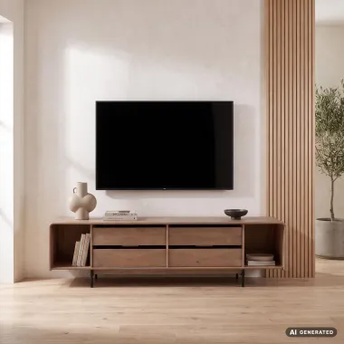 Wohnling Szafka TV LUNARA DUE naturalne mango 180 x 47 x 40cm / WL7.916