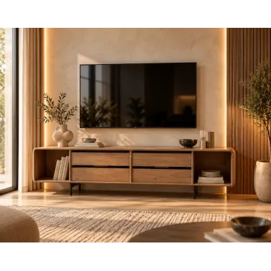 Wohnling Szafka TV LUNARA DUE naturalne mango 180 x 47 x 40cm / WL7.916