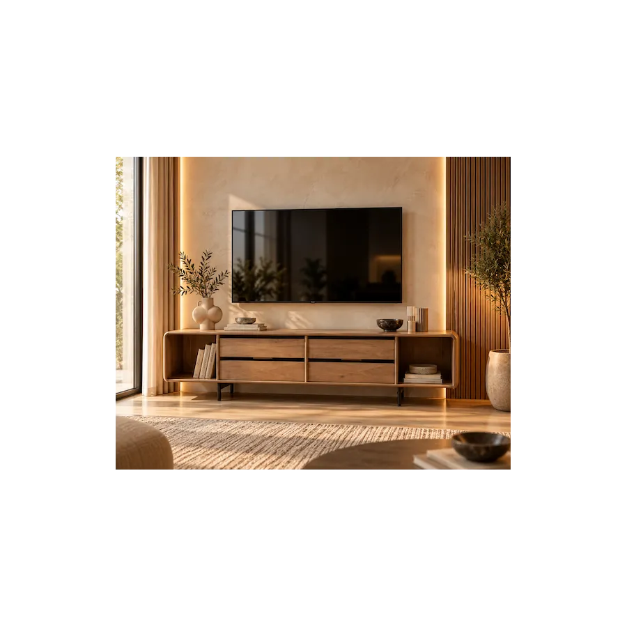 Wohnling Szafka TV LUNARA DUE naturalne mango 180 x 47 x 40cm / WL7.916