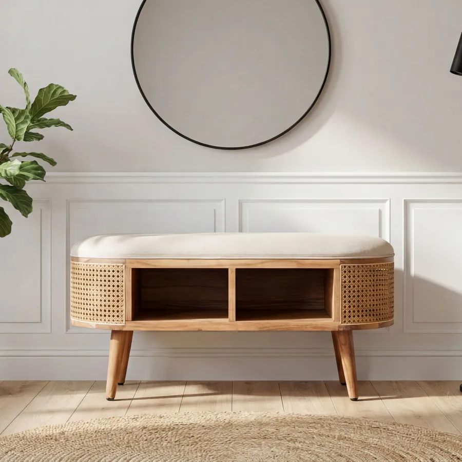 Wohnling Ławka WIENER z plecionką wiedeńską 90 x 45 x 45cm / WL7.439