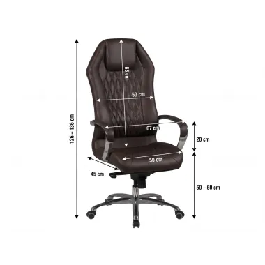 Amstyle Fotel biurowy MONTEREY X-XL skórzany czarny 67cm / SPM1.295