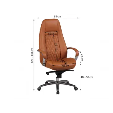 Amstyle Fotel biurowy MONTEREY X-XL skórzany karmel 67cm / SPM1.296