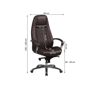 Amstyle Fotel biurowy MONTEREY X-XL skórzany brązowy 67cm / SPM1.297