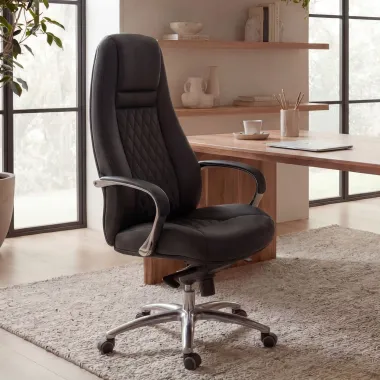 Amstyle Fotel biurowy MONTEREY X-XL skórzany czarny 67cm / SPM1.295