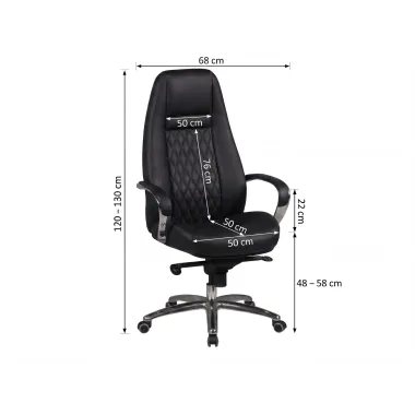 Amstyle Fotel biurowy MONTEREY X-XL skórzany czarny 67cm / SPM1.295