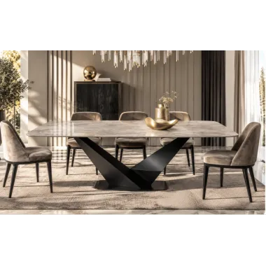 CamelGroup Włoski Stół KRYSTAL CERAMIC TOP HERITAGE CLOUD 198 x 75.5 x 100cm / 155TAV.39CE