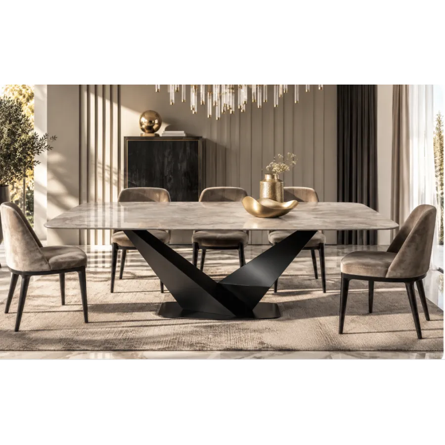 CamelGroup Włoski Stół KRYSTAL CERAMIC TOP HERITAGE CLOUD 198 x 75.5 x 100cm / 155TAV.39CE