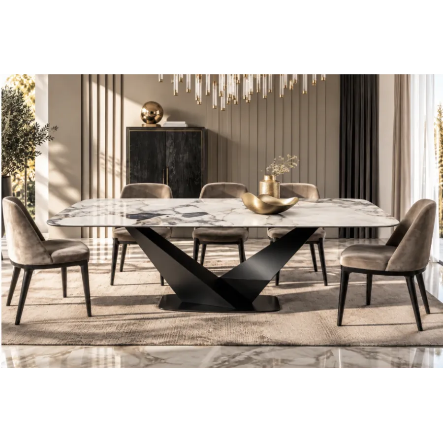 CamelGroup Włoski Stół KRYSTAL CERAMIC TOP ORIGINES ARGENT 239 x 75.5 x 110cm / 155TAV.46CE