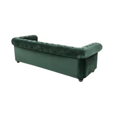 Invicta Sofa CHESTERFIELD 3 osobowa zielony aksamit 205 x 72 x 85cm / 40483