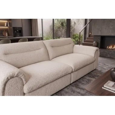 Invicta SIXTH SENSE Sofa 4 osobowa beżowe bouclé 245 x 92 x 105cm / 48574