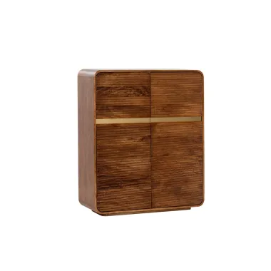 Invicta Komoda wysoka MONZA ryflowane fronty brązowe mango 100 x 120 x 38cm / 48836