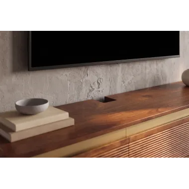 Invicta Szafka TV wisząca MONZA ryflowane fronty brązowe mango 160 x 29 x 33cm / 48837