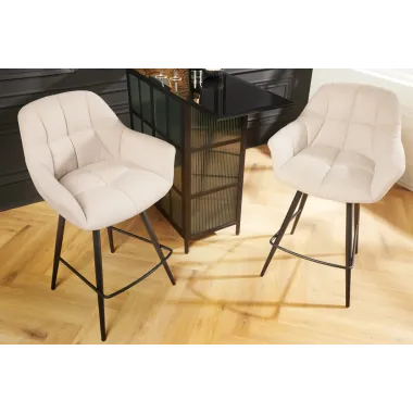 Invicta Fotel barowy PAPILLON obrotowy 180° szampański beż 62 x 106 x 60cm / 43882