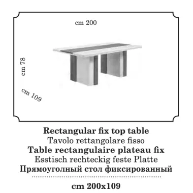 FUTURA Włoski Stół do jadalni fix 200 x 78 x 109cm / FutStFix200