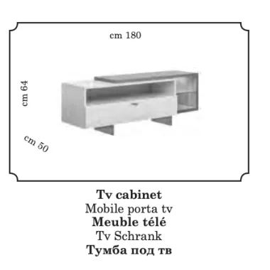 FUTURA Włoska Szafka TV 180 x 64 x 50cm / FutSzafTV180