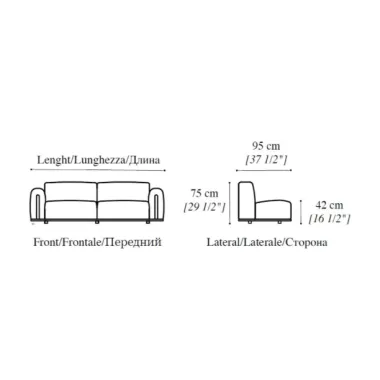FUTURA Włoska Sofa tapicerowana 3 osobowa kat. E 240 x 75 x 95cm / FutSofE240