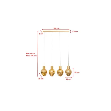 Kare Lampa wisząca SUPERNOVA AMBER gold / 56424