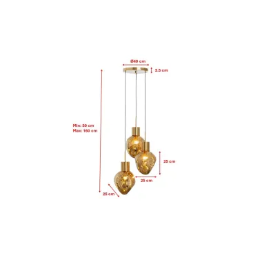 Kare Lampa wisząca SUPERNOVA AMBER gold / 56425