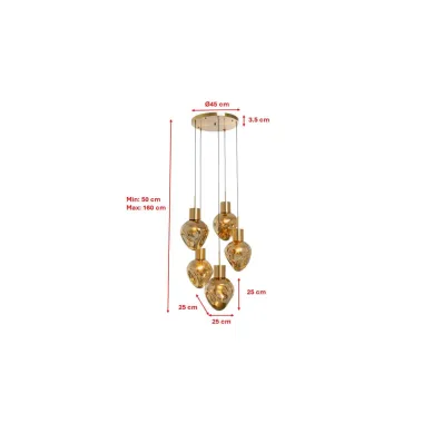 Kare Lampa wisząca SUPERNOVA AMBER gold / 56424