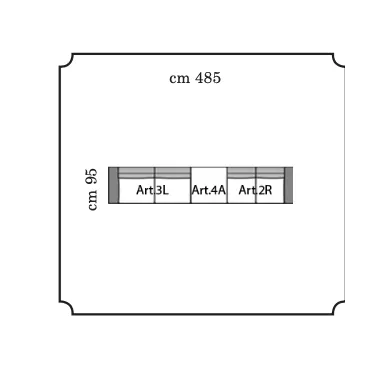 FUTURA Włoska Sofa XXL kompozycja 4 kat. E 485 x 75 x 95cm / FutSofXXLE485