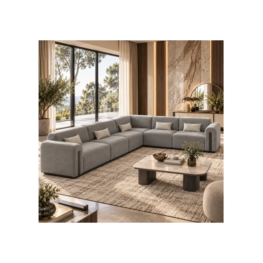 FUTURA Włoska Sofa narożna kompozycja 3 kat. E 365 x 75 x 285cm / FutSofNB310/190