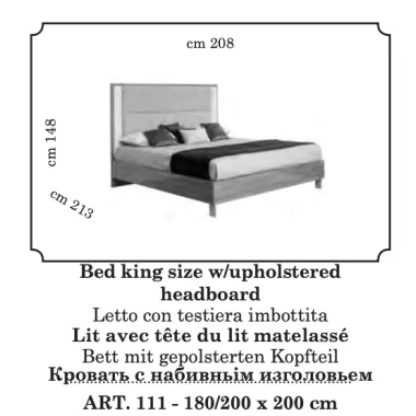 FUTURA Włoskie Łóżko King size tapicerowany zagłówek kat. E 208 x 148 x 213cm / FutŁóżEKingS