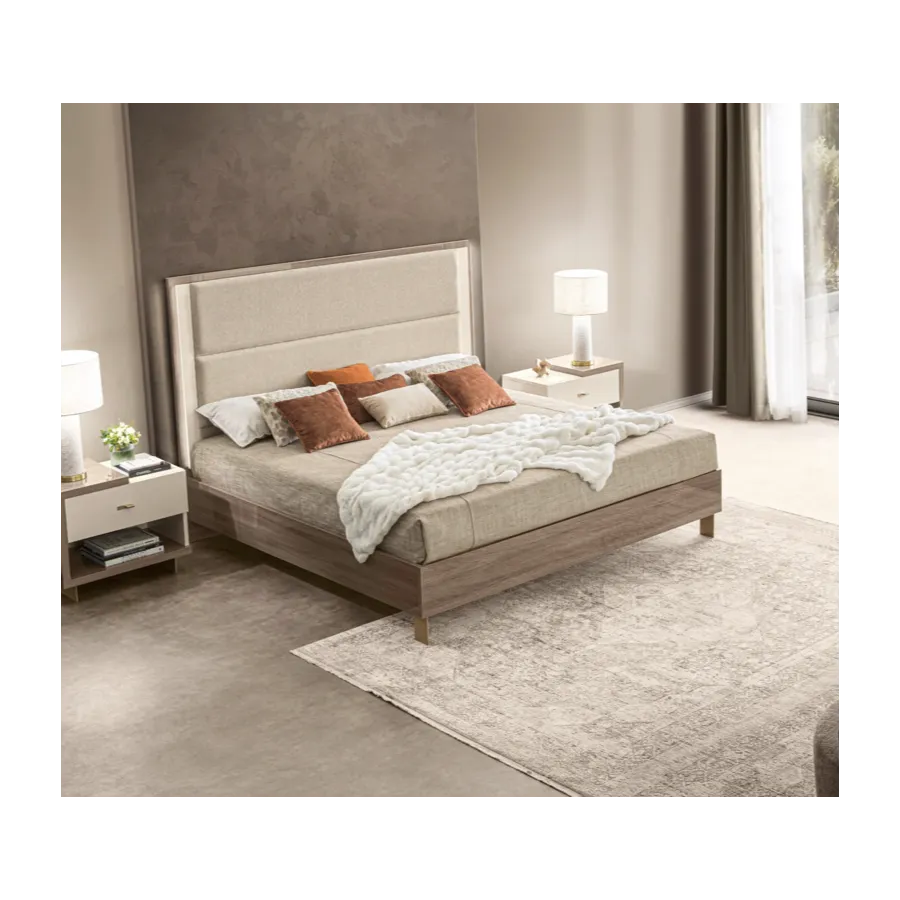 FUTURA Włoskie Łóżko Queen size tapicerowany zagłówek kat. E 170 x 148 x 213cm / FutŁóżEKingS