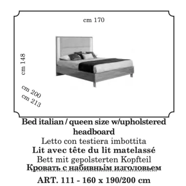 FUTURA Włoskie Łóżko Queen size tapicerowany zagłówek kat. B 170 x 148 x 213cm / FutŁóżBKingS