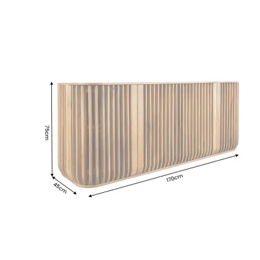 Invicta Komoda SCULPTURA front z pionowych listew naturalne mango 170 x 75 x 45cm / 49268
