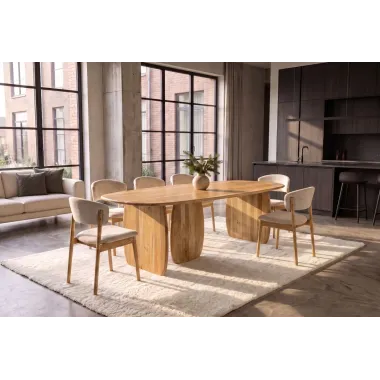 Invicta Stół do jadalni SCULPTURA naturalna akacja oval 240 x 76 x 119cm / 49258