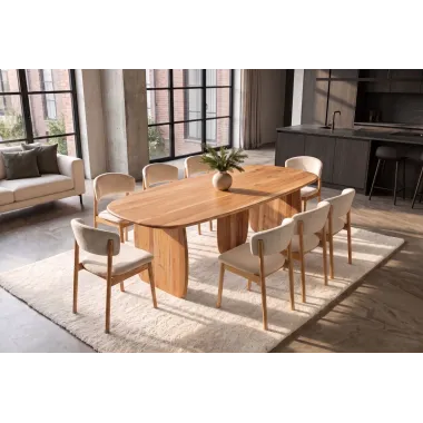Invicta Stół do jadalni SCULPTURA naturalna akacja oval 240 x 76 x 119cm / 49258