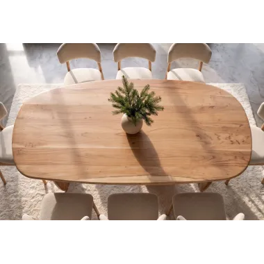 Invicta Stół do jadalni SCULPTURA naturalna akacja oval 240 x 76 x 119cm / 49258