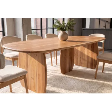 Invicta Stół do jadalni SCULPTURA naturalna akacja oval 240 x 76 x 119cm / 49258