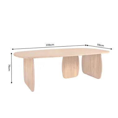 Invicta Stół do jadalni SCULPTURA naturalna akacja oval 240 x 76 x 119cm / 49258